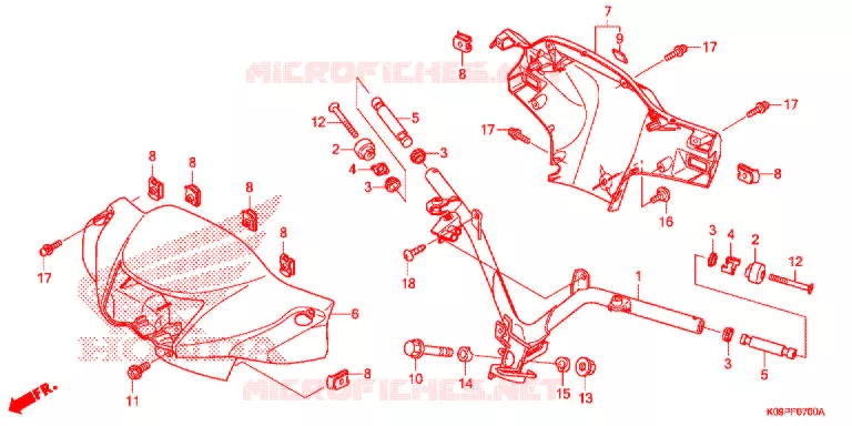 GUIDON - CARENAGE Honda MOTO 110 WAVE 2015  AFS110MCDE