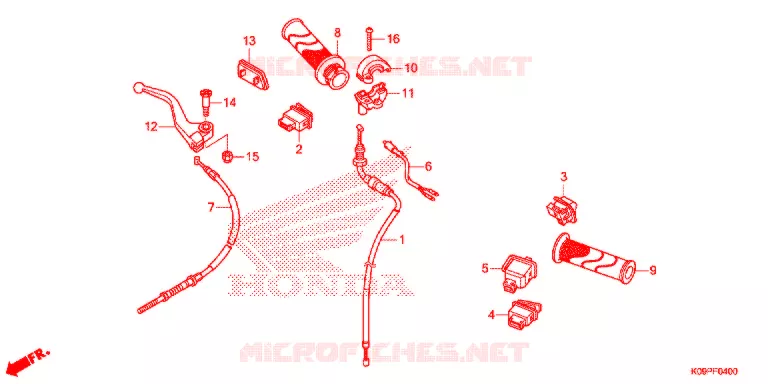 LEVIER DE GUIDON - CABLE - COMMODO Honda MOTO 110 WAVE 2017  AFS110MCDE