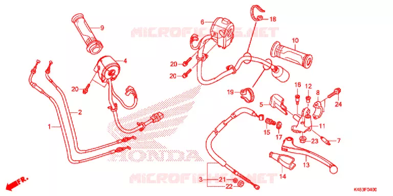 LEVIER DE GUIDON - CABLE - COMMODO Honda MOTO 150 CBR 2020  CBR150RK_PH