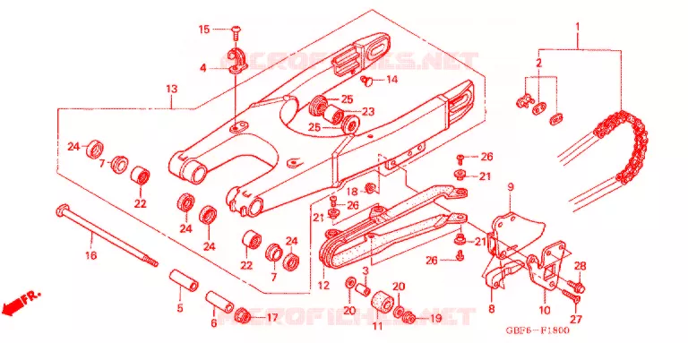 BRAS OSCILLANT Honda MOTO 85 CR 2004  CR85RB4