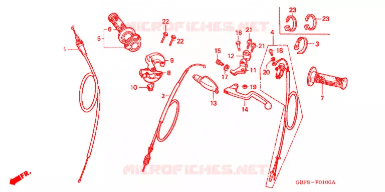 LEVIER DE GUIDON - CABLE - COMMODO Honda MOTO 85 CR 2006  CR85RB6
