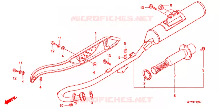 SILENCIEUX D'ECHAPPEMENT Honda MOTO 80 CRF 2009  CRF80F9