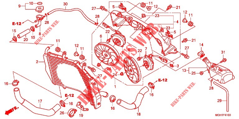 RADIATEUR pour Honda CROSSTOURER 1200 S de 2014