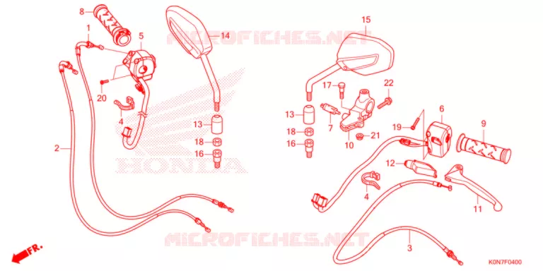LEVIER DE GUIDON - CABLE - COMMODO Honda MOTO 125 CBF 2021  CBF125MM