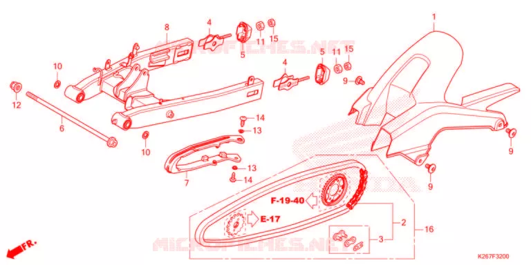 BRAS OSCILLANT Honda MOTO 125 MSX 2021  MSX125AM