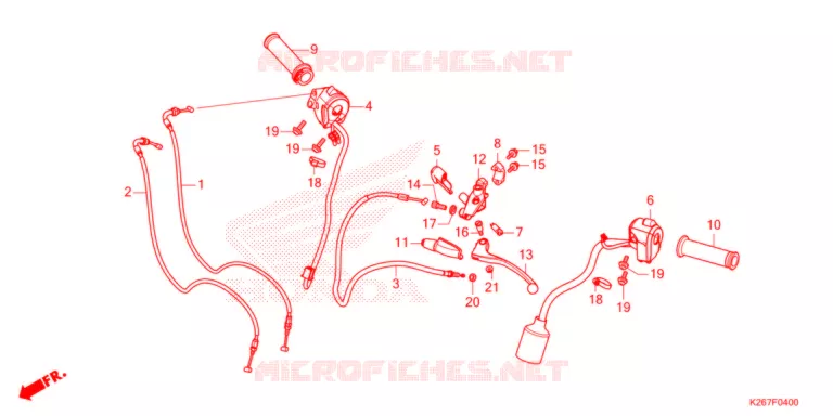 LEVIER DE GUIDON - CABLE - COMMODO Honda MOTO 125 MSX 2022  MSX125AM