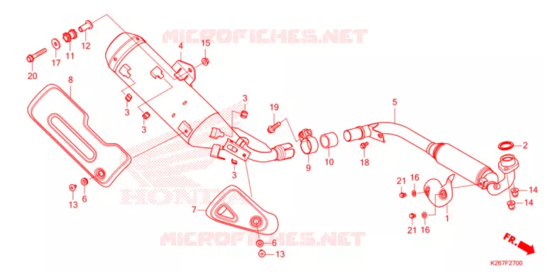 SILENCIEUX D'ECHAPPEMENT Honda MOTO 125 MSX 2021  MSX125M