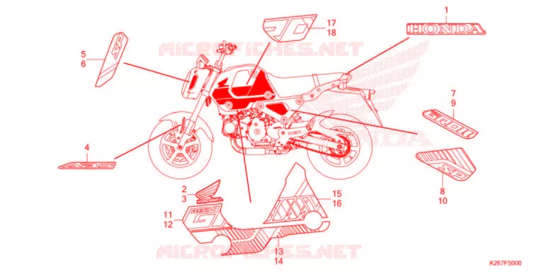 AUTOCOLLANTS Honda MOTO 125 MSX 2021  MSX125M