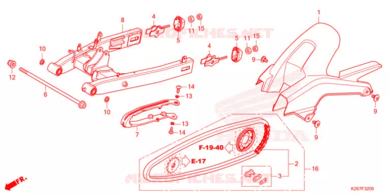 BRAS OSCILLANT Honda MOTO 125 MSX 2021  MSX125M