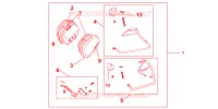 KIT VALISES 35L GLORY RED pour Honda VFR 800 VTEC ABS BLANCHE de 2012
