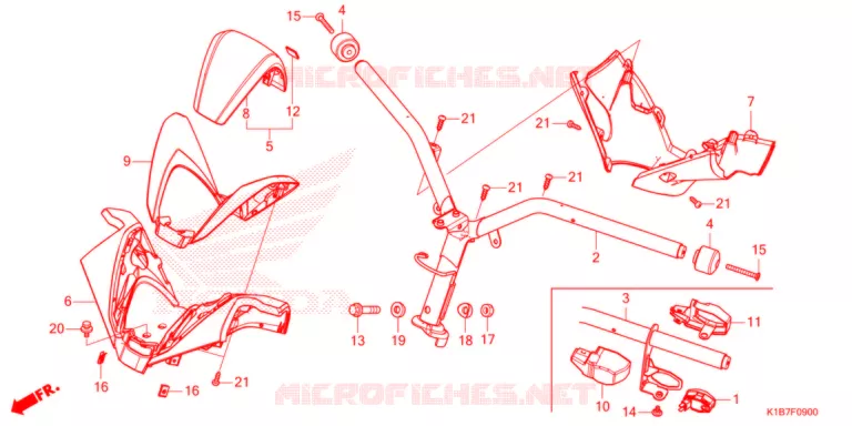 GUIDON - CARENAGE Honda SCOOTER 350 FORZA 2021  NSS350AM