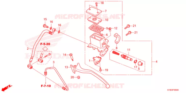 MAITRE CYLINDRE DE FREIN ARRIERE Honda SCOOTER 350 FORZA 2021  NSS350AM