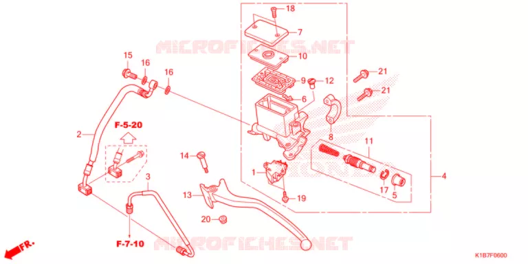 MAITRE CYLINDRE DE FREIN ARRIERE Honda SCOOTER 350 FORZA 2021  NSS350AM