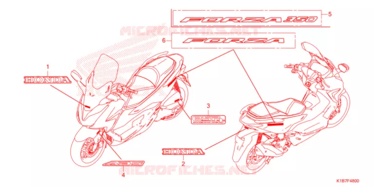 AUTOCOLLANTS Honda SCOOTER 350 FORZA 2021  NSS350AM_6ED