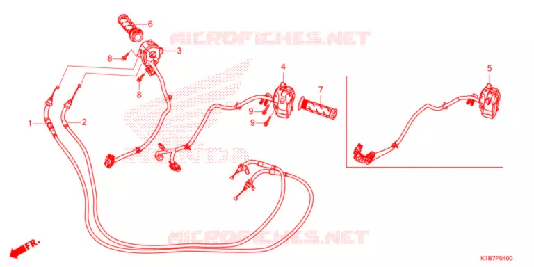COMMODO - LEVIER - CABLE Honda SCOOTER 350 FORZA 2021  NSS350AM_6ED