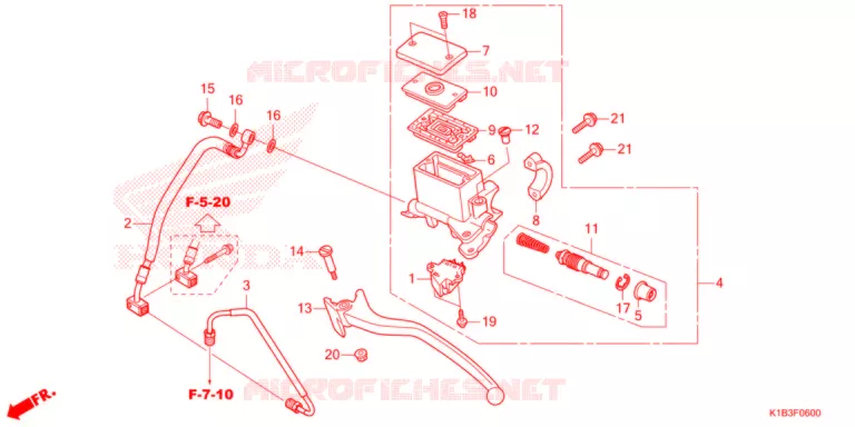 MAITRE CYLINDRE DE FREIN ARRIERE Honda SCOOTER 350 FORZA 2021  NSS350AM