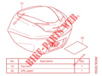 KIT,TOP BOX B *NHA16P* pour Honda SH 350 SPORTY 2ED de 2021