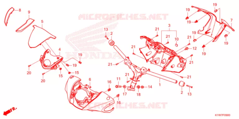 GUIDON - CARENAGE Honda SCOOTER 350 SH 2021  SH350ASM