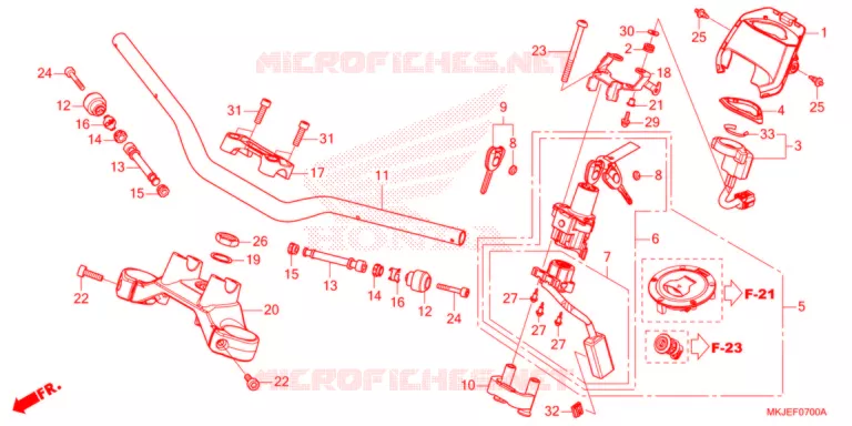 GUIDON - TE DE FOURCHE Honda MOTO 1000 CB 2021  CB1000RAM_BE