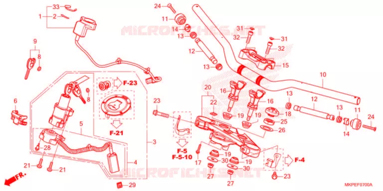 GUIDON - TE DE FOURCHE Honda MOTO 500 CB 2021  CB500FAM