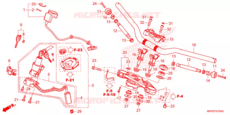 GUIDON - TE DE FOURCHE Honda MOTO 500 CB 2021  CB500FAM