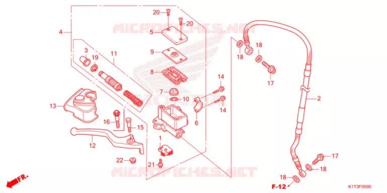 MAITRE-CYLINDRE DE FREIN AVANT CYLINDRE (CRF250LR,CRF300L/LR) Honda MOTO 300 CRF 2022  CRF300LRM