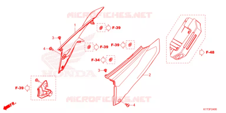 COUVERCLES LATERAUX Honda MOTO 300 CRF 2022  CRF300LRAM