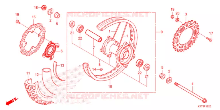 ROUE ARRIERE Honda MOTO 300 CRF 2021  CRF300LRAM