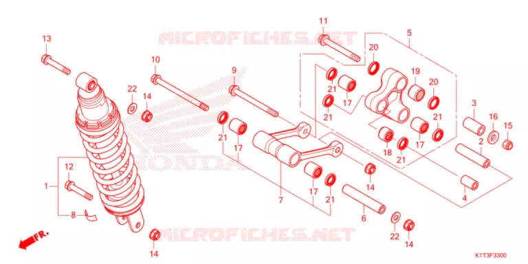AMORTISSEUR ARRIERE Honda MOTO 300 CRF 2021  CRF300LAM