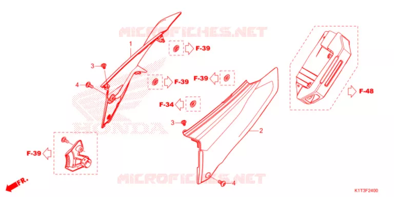 COUVERCLES LATERAUX Honda MOTO 300 CRF 2021  CRF300LAM