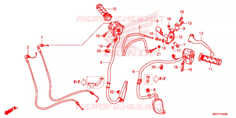 LEVIER DE GUIDON - CABLE - COMMODO Honda MOTO 500 CB 2021  CB500XAM