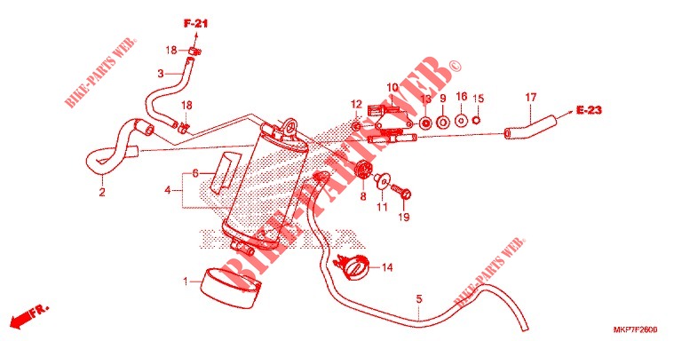 SYSTÈME DE RECYCLAGE DES GAZ pour Honda CB 500 X de 2021