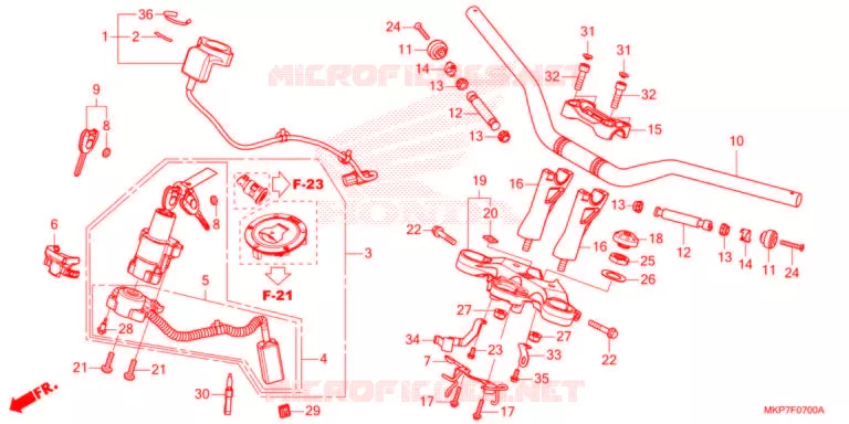 GUIDON - TE DE FOURCHE Honda MOTO 500 CB 2021  CB500XAM