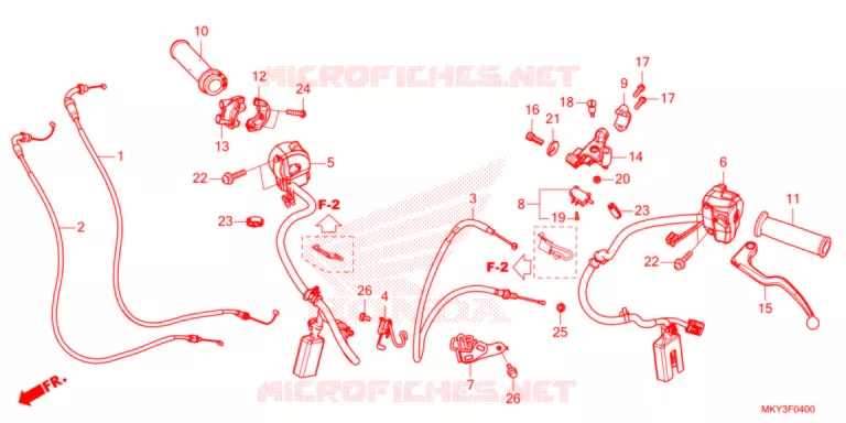 LEVIER DE GUIDON/COMMUTATEUR/CABLE (CB650RA) Honda MOTO 650 CB 2021  CB650RAM