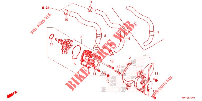 POMPE A EAU pour Honda CB 650 R 35KW de 2021