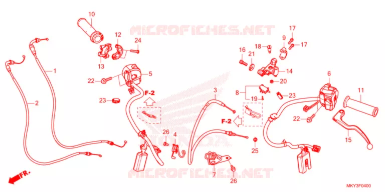 LEVIER DE GUIDON/COMMUTATEUR/CABLE (CB650RA) Honda MOTO 650 CB 2021  CB650RAM