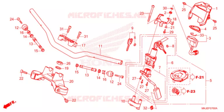 GUIDON - TE DE FOURCHE Honda MOTO 1000 CB 2021  CB1000RAM