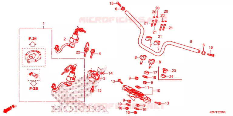 GUIDON Honda MOTO 125 GROM 2021  MSX125AL_TH