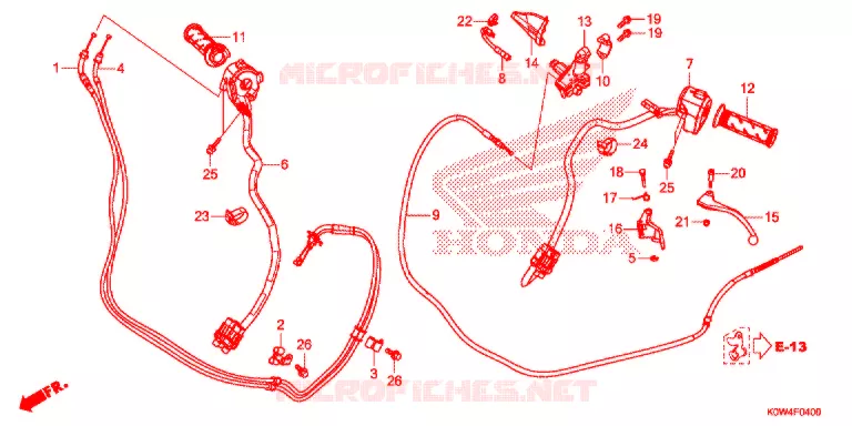 COMMODOS - POIGNEES - CABLES Honda SCOOTER 150 ADV 2021  ADV150AM_A