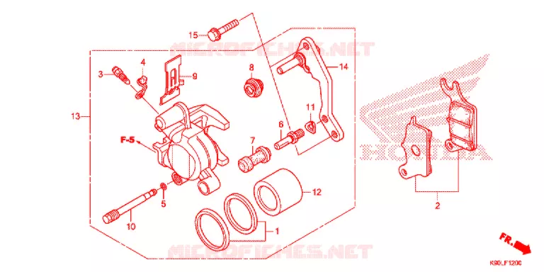 ETRIER DE FREIN AVANT Honda MOTO 110 WAVE 2021  AFP110CSFL
