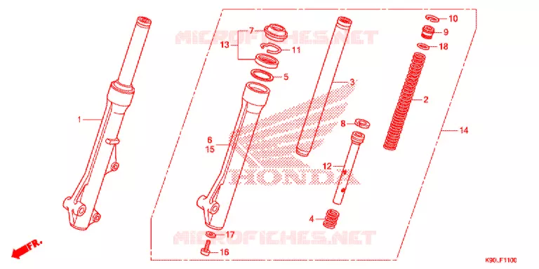 FOURCHE Honda MOTO 110 WAVE 2021  AFP110CSFL
