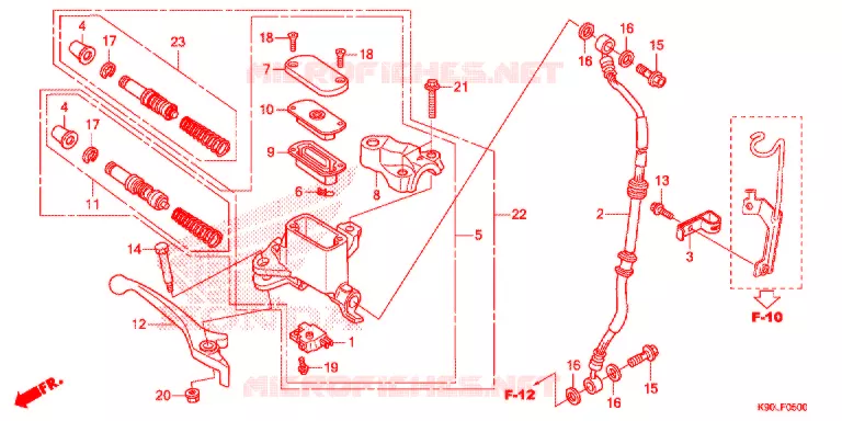 MAITRE CYLINDRE DE FREIN AVANT Honda MOTO 110 WAVE 2021  AFP110CSFL