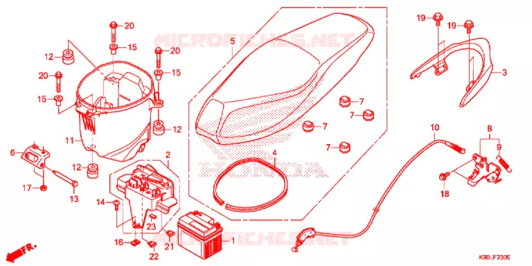 SELLE Honda MOTO 110 WAVE 2020  AFP110CSFL