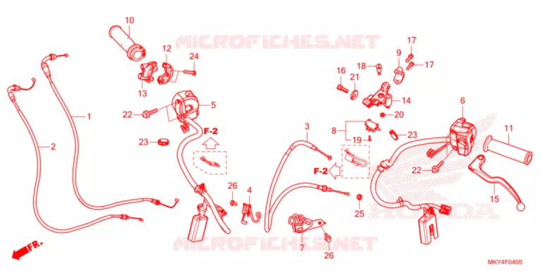 LEVIER DE GUIDON/COMMUTATEUR/CABLE (CB650RA) Honda MOTO 650 CB 2021  CB650RAM