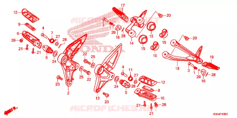 REPOSE PIED Honda MOTO 300 CB 2021  CBF300NAM_A
