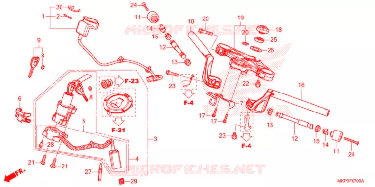 GUIDON - TE DE FOURCHE Honda MOTO 500 CBR 2021  CBR500RAM