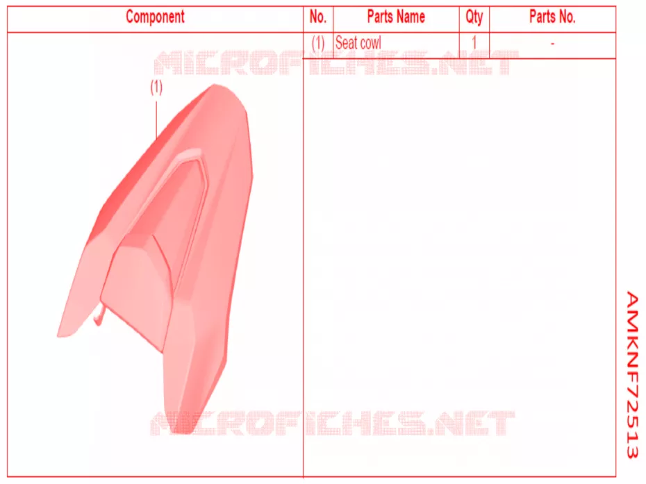 KIT,SEAT COWL *R380* Honda MOTO 650 CBR 2021  CBR650RAM