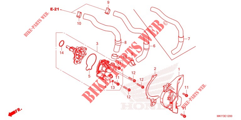 POMPE A EAU pour Honda CBR 650 R 35KW de 2021
