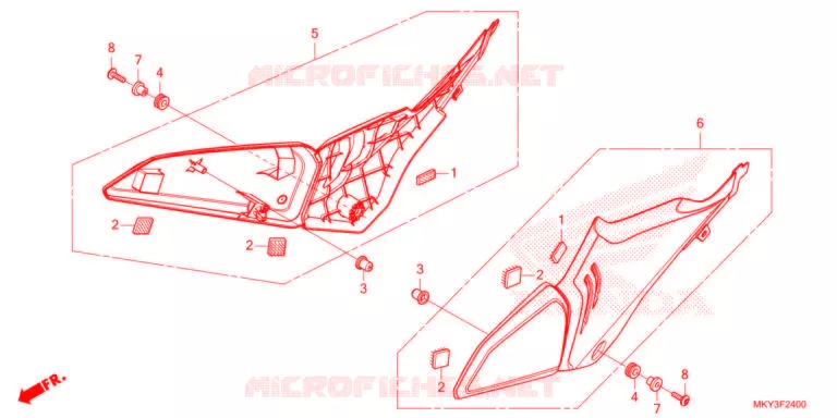 COUVERCLES LATERAUX Honda MOTO 650 CBR 2021  CBR650RAM