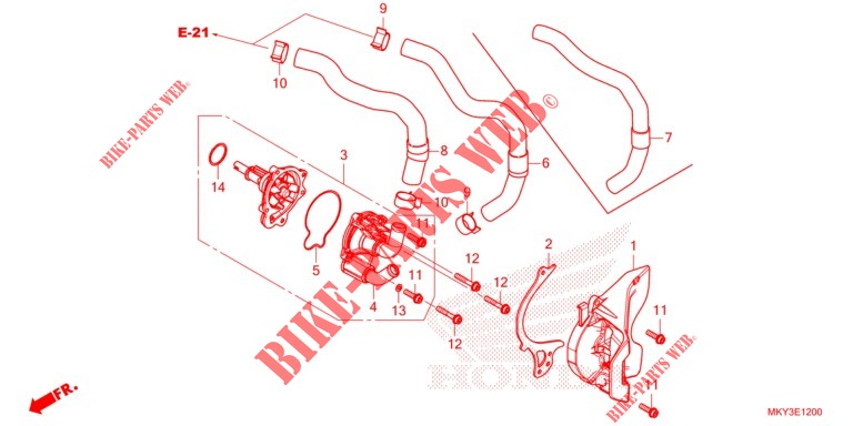 POMPE A EAU pour Honda CBR 650 R de 2021
